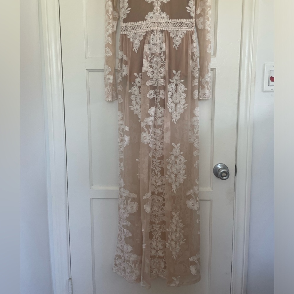 For Love & Lemons Temecula Maxi Dress size SMALL in IVORY - Picture 8 of 9